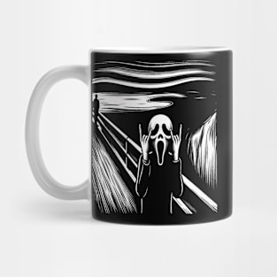 The Scream Rocks in Black and White Mug